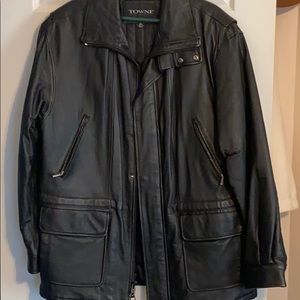 New Men’s TOWNE London Fog Leather Coat